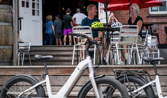 Cyclists Eating