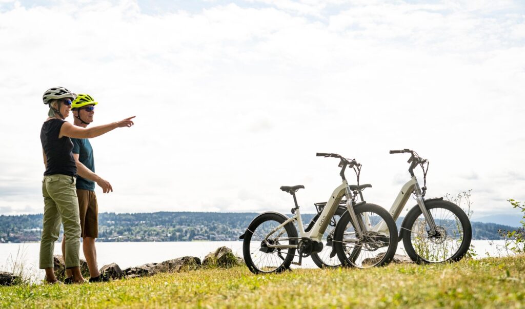 Cyclists Pointing